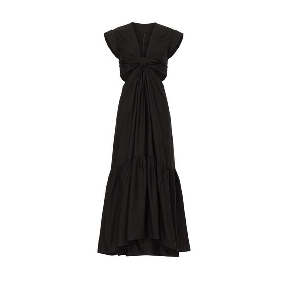 A.L.C. Alexandria Dress Black Midi Size 8 100% Cotton $450.00 Cut Out - Picture 5 of 8